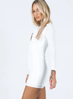 Elody Long Sleeve Mini Dress White