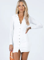 Elody Long Sleeve Mini Dress White