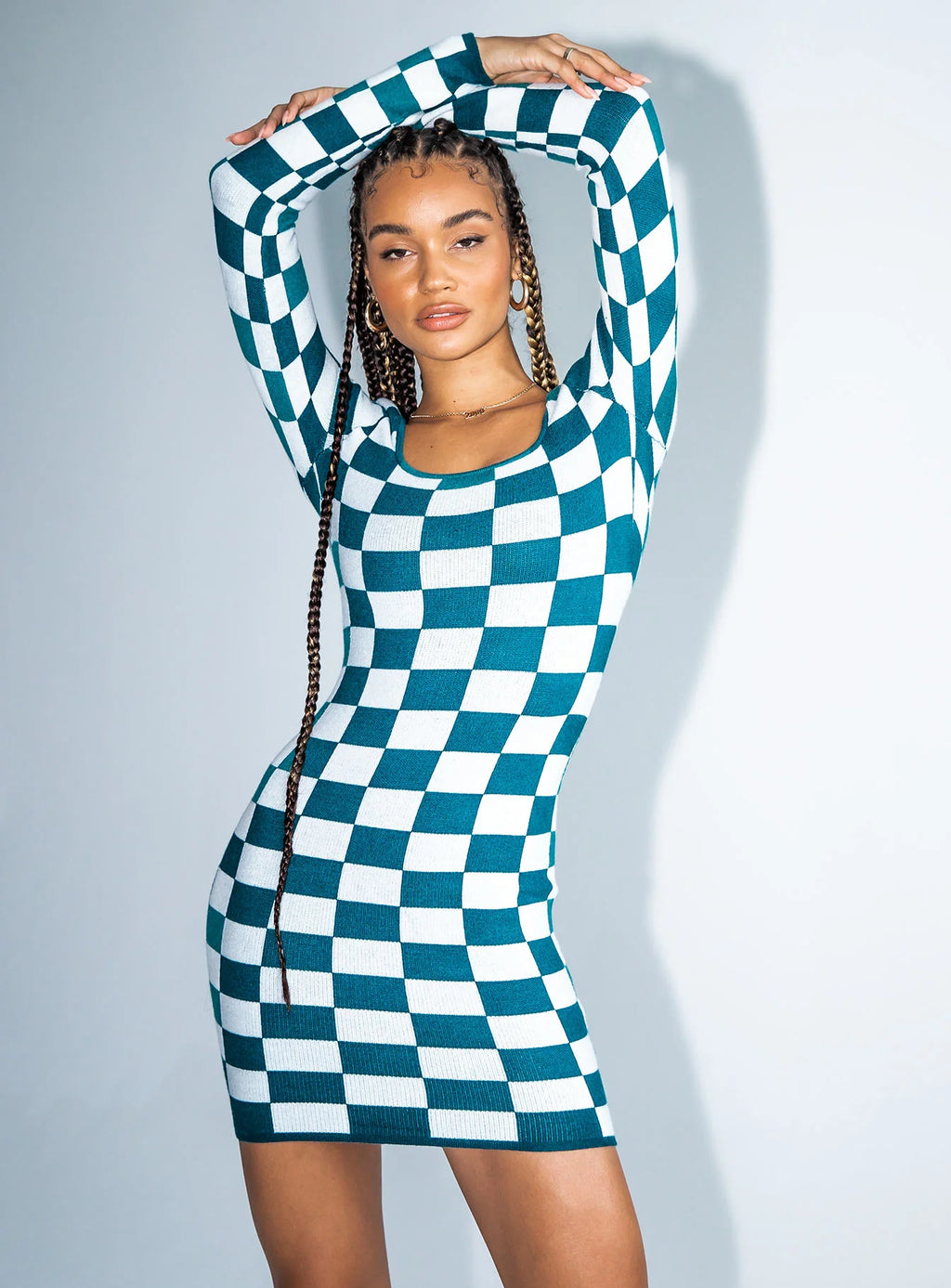 Lucien Mini Dress Green / White